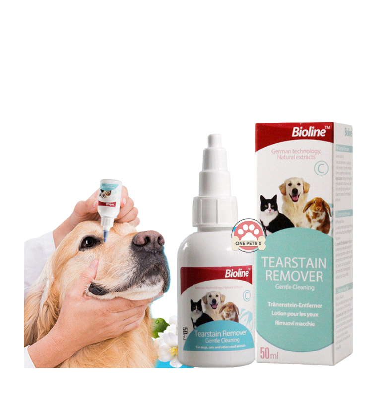 Bioline Tearstain Remover for Dogs Cats and Small Pets 50ML One