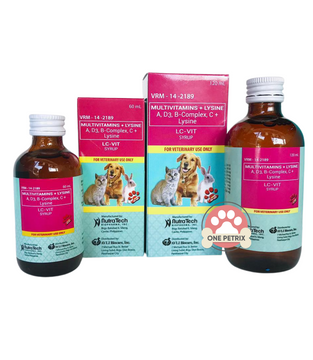 LC-Vit Syrup Multivitamins for Dogs, Cats and Small Pets (Multivitamins + Lysine) 60ML/120ML