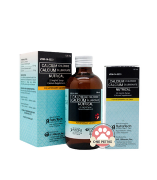 Nutrical Calcium Supplement for Dogs, Cats and Small Pets (Calcium Chloride + Glubionate) 60ML/120ML