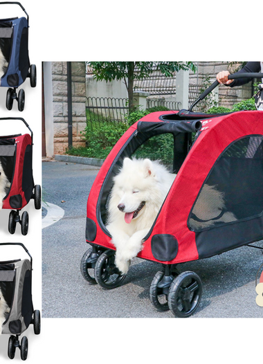 Dodopet Heavy Duty Collapsible Pet Stroller / Dog Stroller - For up to 60KG Pets #JX031