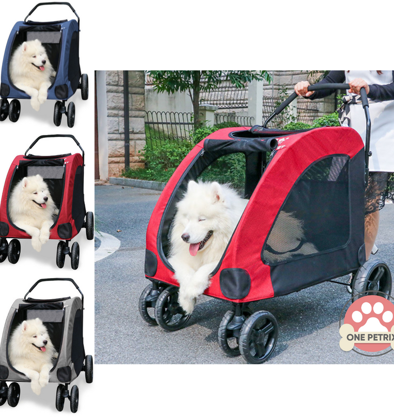 Dodopet Heavy Duty Collapsible Pet Stroller / Dog Stroller - For up to 60KG Pets #JX031