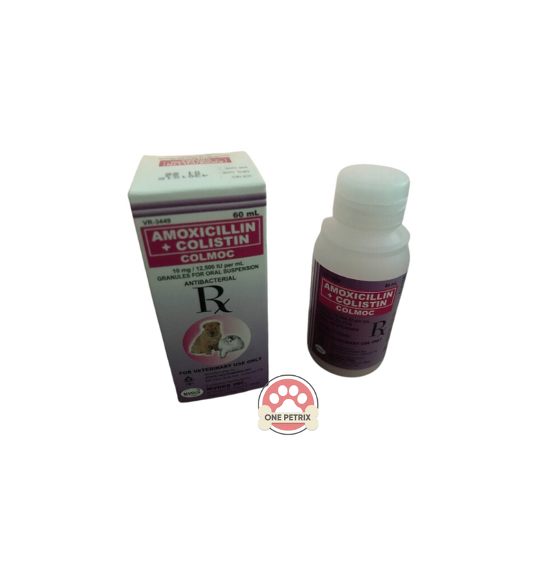 Colmoc (Amoxicillin + Colistin) Antibacterial for Pets 60ML – One Petrix