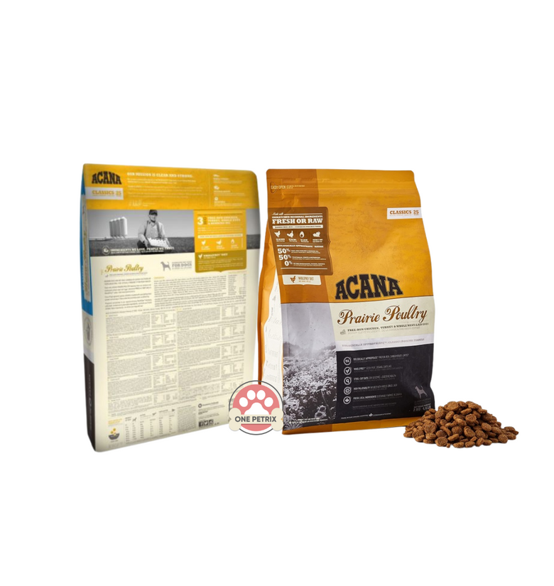 Acana Prairie Poultry Grain Free Dog Food Classics Adult and Puppy One Petrix