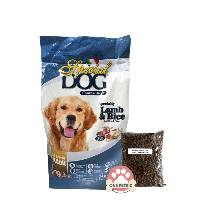 Monge Special Dog Dry Adult Dog Food Lamb and Rice One Petrix