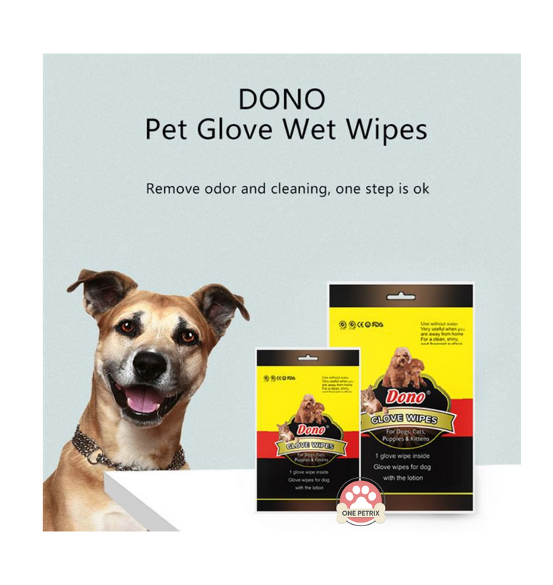Dono Glove Wet Wipes For Dogs Cats Puppies and Kittens One Petrix