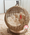 Aesthetic Rattan Hanging Pet Bed  / Dog and Cat Bed