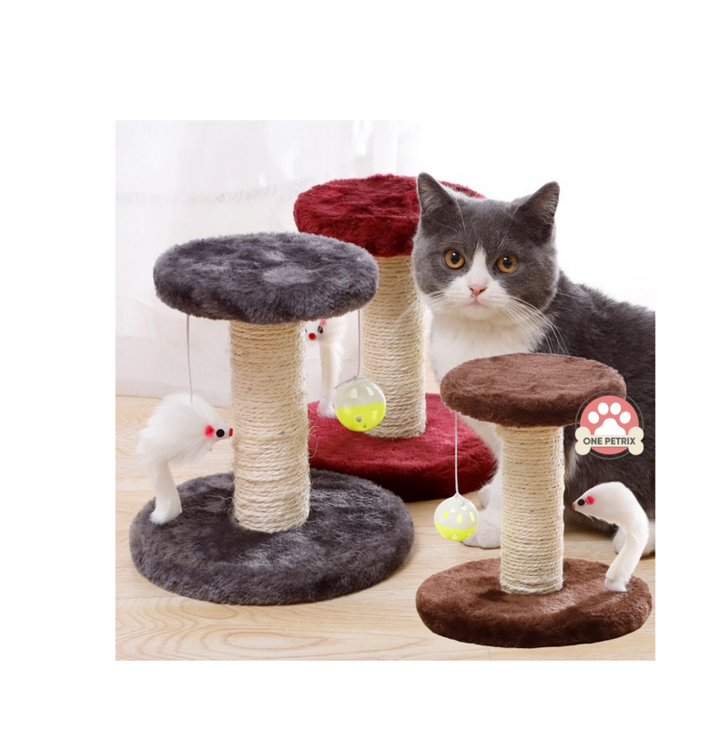 Double Layer Cat Scratching Post (PSDDCRWLR) - (Brown, Burgundy, Gray)