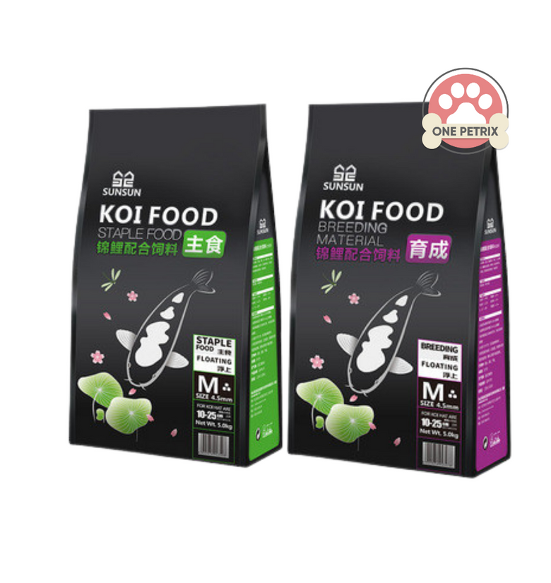 Sunsun Koi Food for ( Breeding Material , Staple ) 10-25CM Fish 4.5mm - 5KG