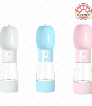 Portable Pet Travel Water Bottle with Food Compartment