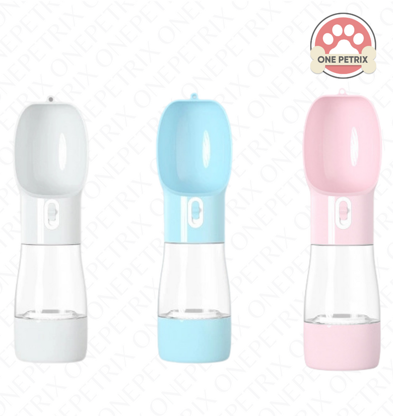 Portable Pet Travel Water Bottle with Food Compartment