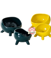 Ceramic Pet Bowl - Green, Yellow (Small / Large)