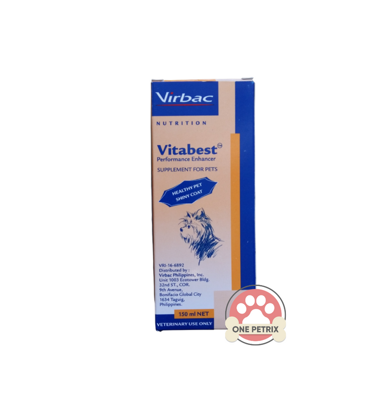 Virbac Vitabest Performace Enahncer - Pet Supplement (Vitamins & Shiny Coat) 150ML