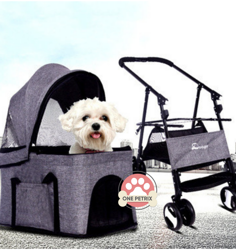 collapsible dog stroller Doogo Collapsible 2 in 1 Pet Stroller / Dog Stroller with Detachable C – One Petrix