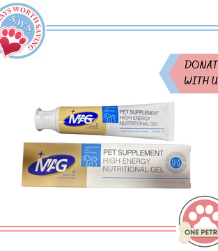 Donate to Strays Worth Saving - Mag Pet Supplement High Energy Nutritional Gel Pet Vitamins for Dogs and Cats 120G